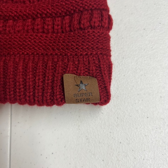 Red Knit Beanie - Picture 3 of 3